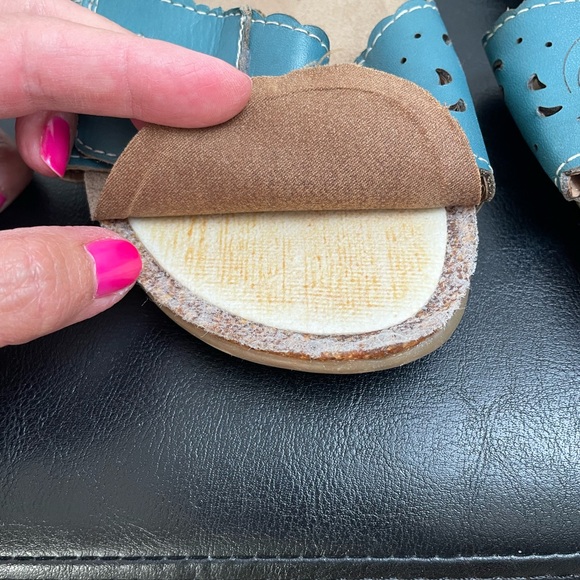 Women’s Earth Origins Tessa Velcro Comfort Sandals Turquoise Teal Blue 11 Wide - Picture 8 of 14